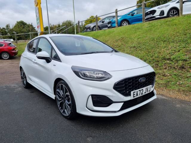 Ford Fiesta 1.0 EcoBoost Hybrid mHEV 125 ST-Line X 5dr Hatchback Petrol Frozen White