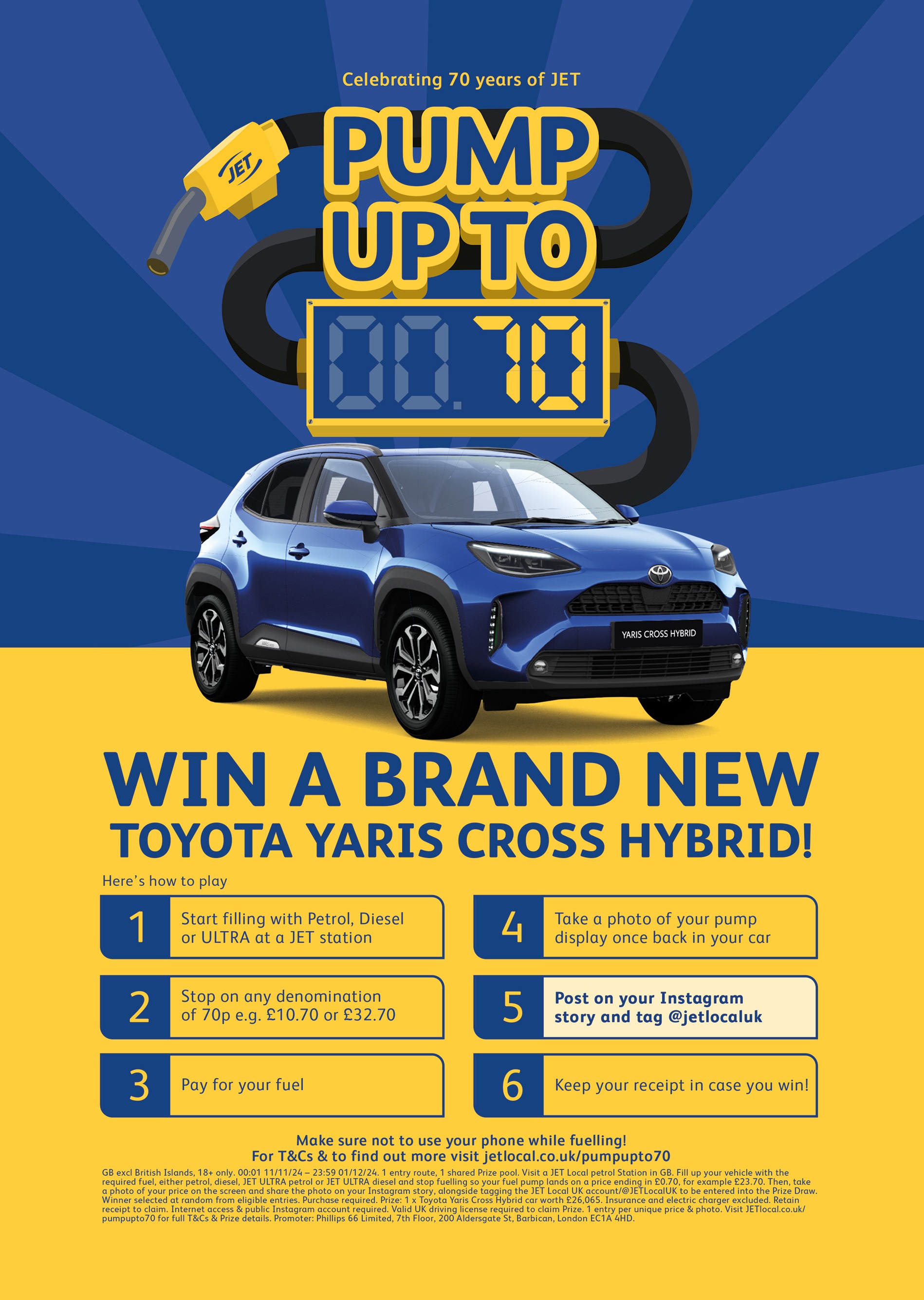 Pump up to 70 with Jet - Visit our Jet forecourt for an exciting competition